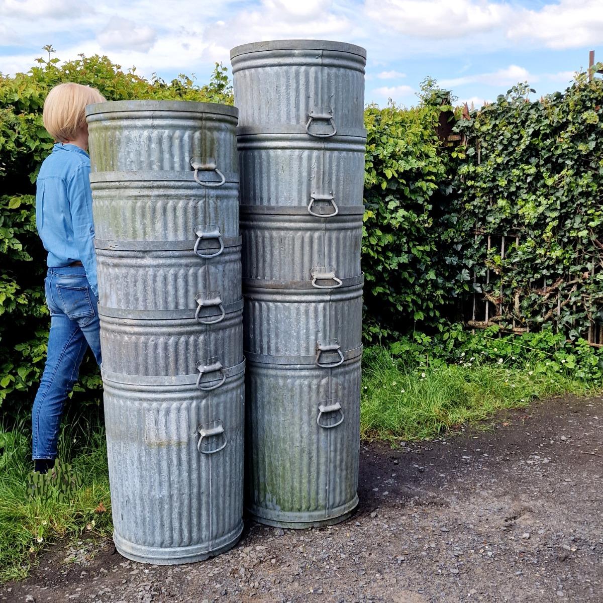 10 Large zinc containers