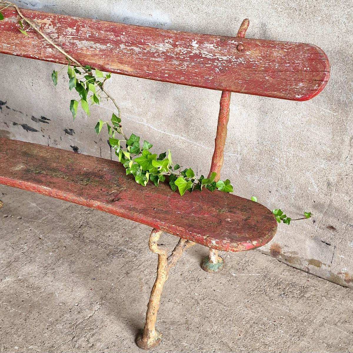 19thC curved garden bench