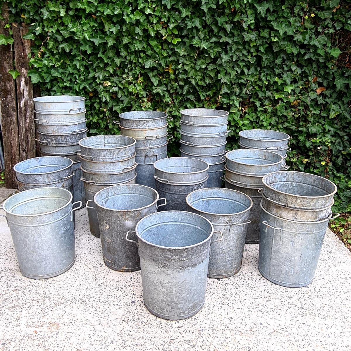 40 galvanized metal containers