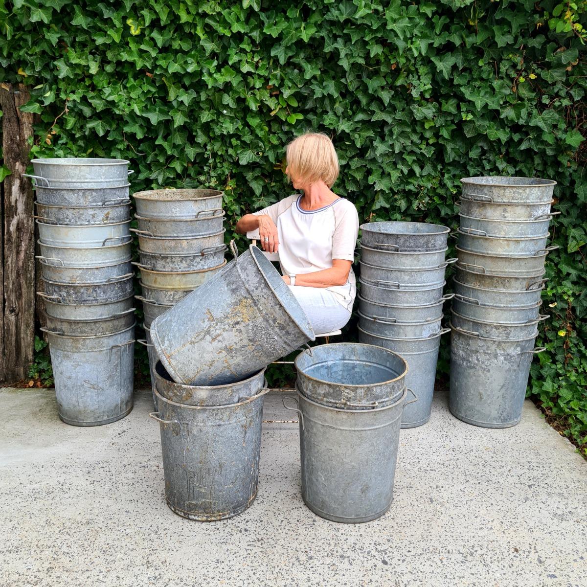 40 galvanized metal containers