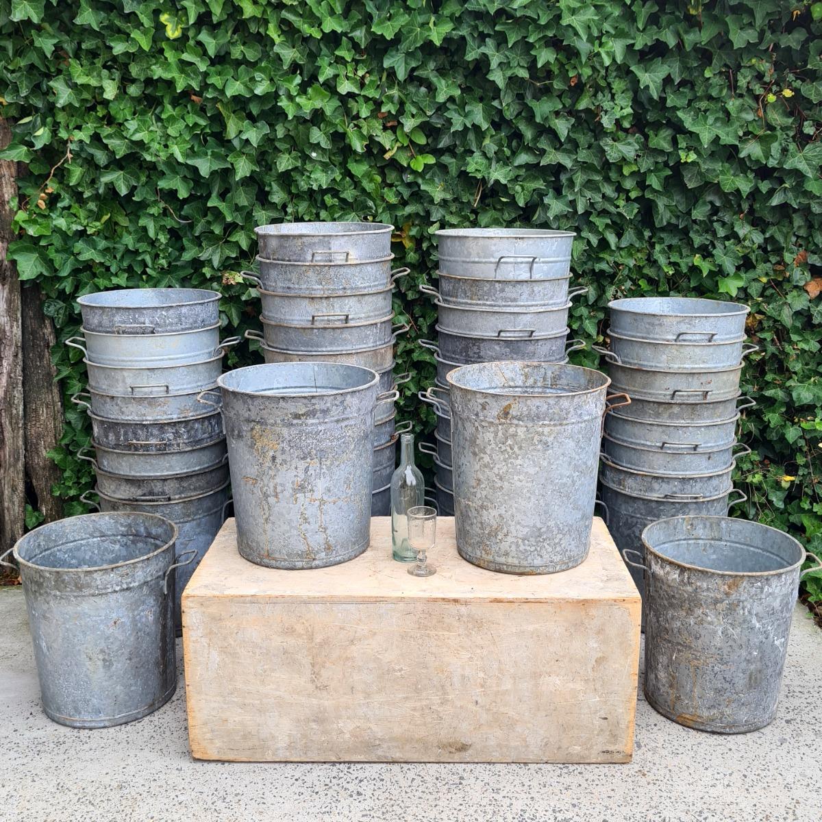 40 galvanized metal containers