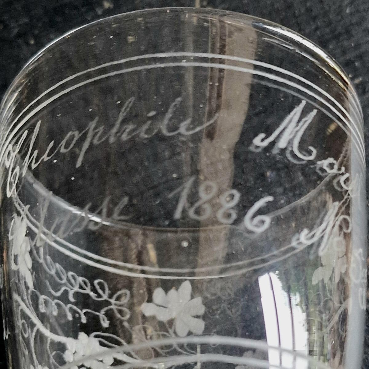 6 French 19thC wine glasses