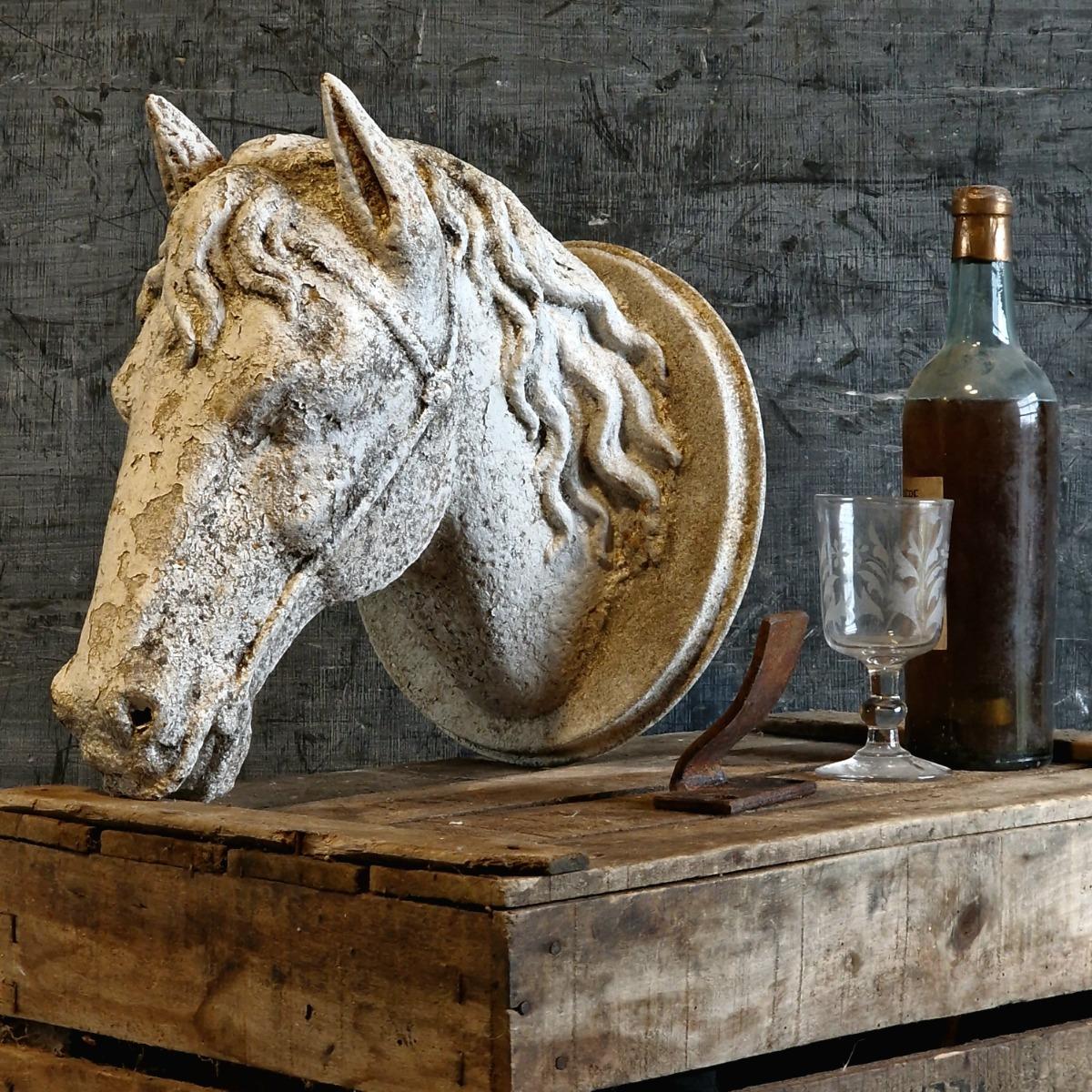 Cast iron horse stable sign