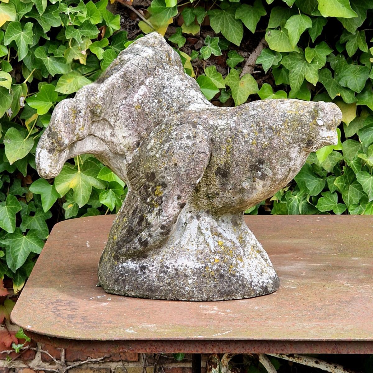 Cast stone grouse on base