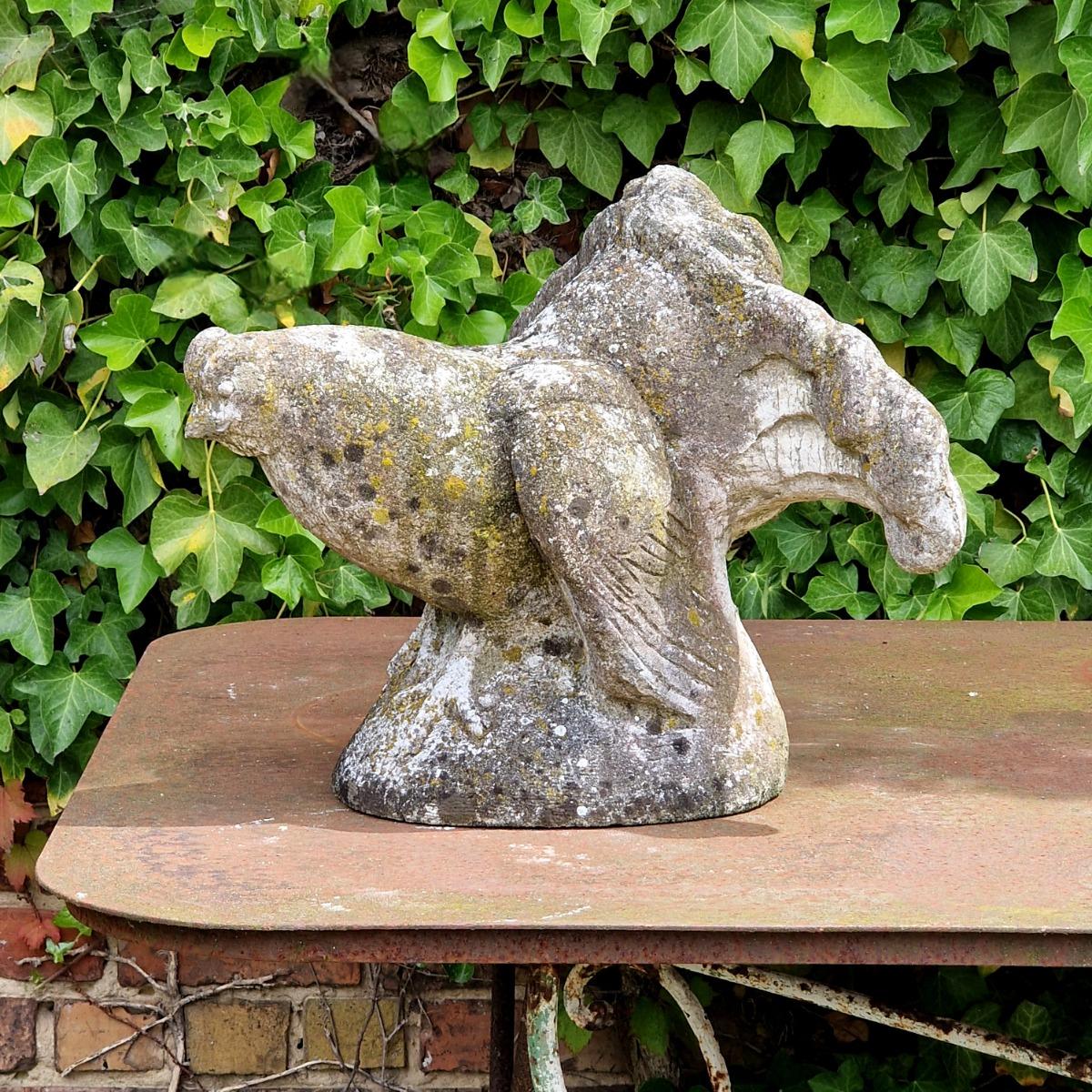 Cast stone grouse on base