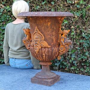 Huge 19thC cast iron urn