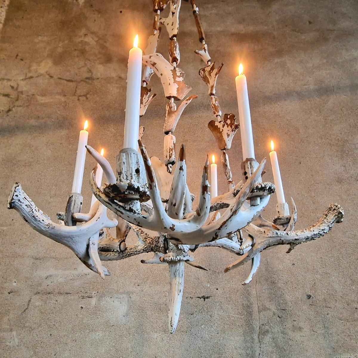 Large antler chandelier