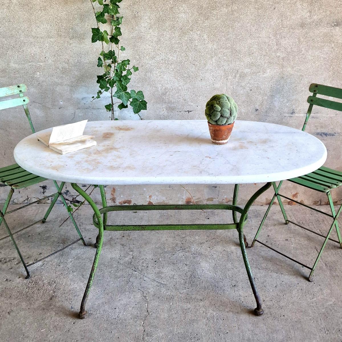 Marble top garden table