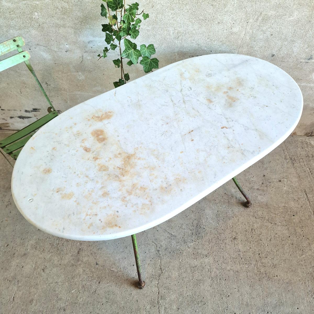 Marble top garden table