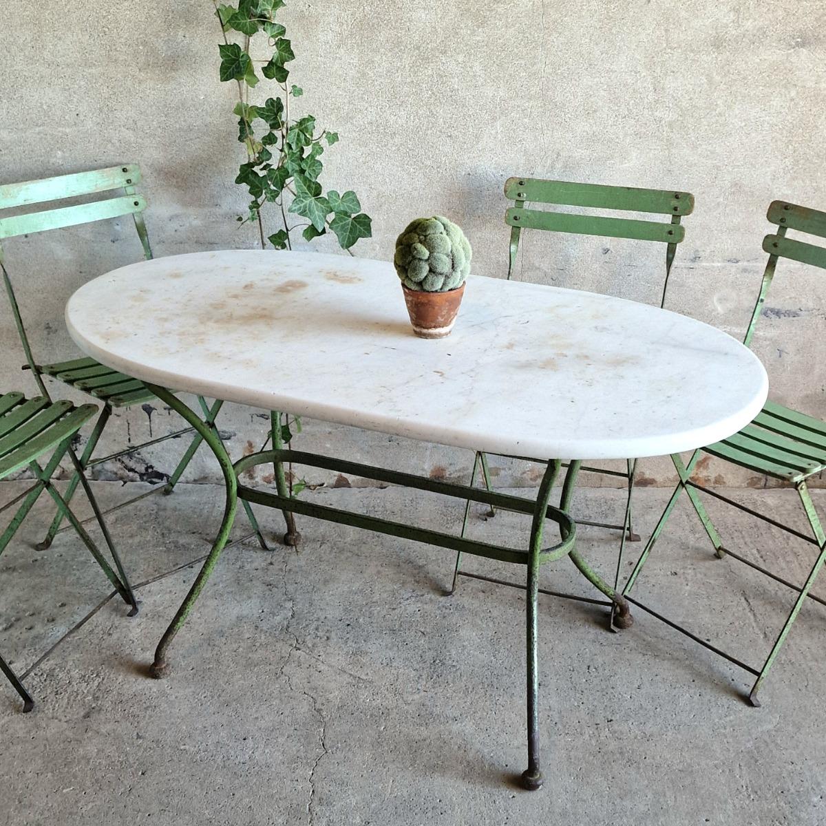 Marble top garden table