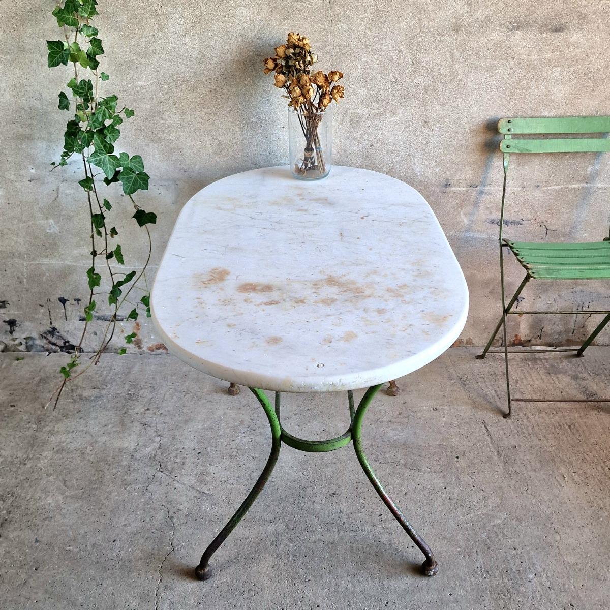 Marble top garden table