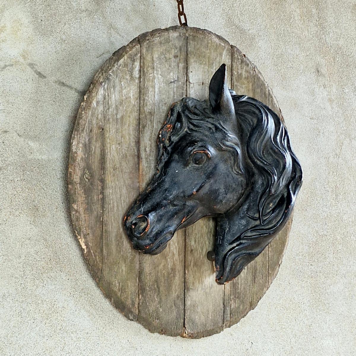 Original half cast iron horse head