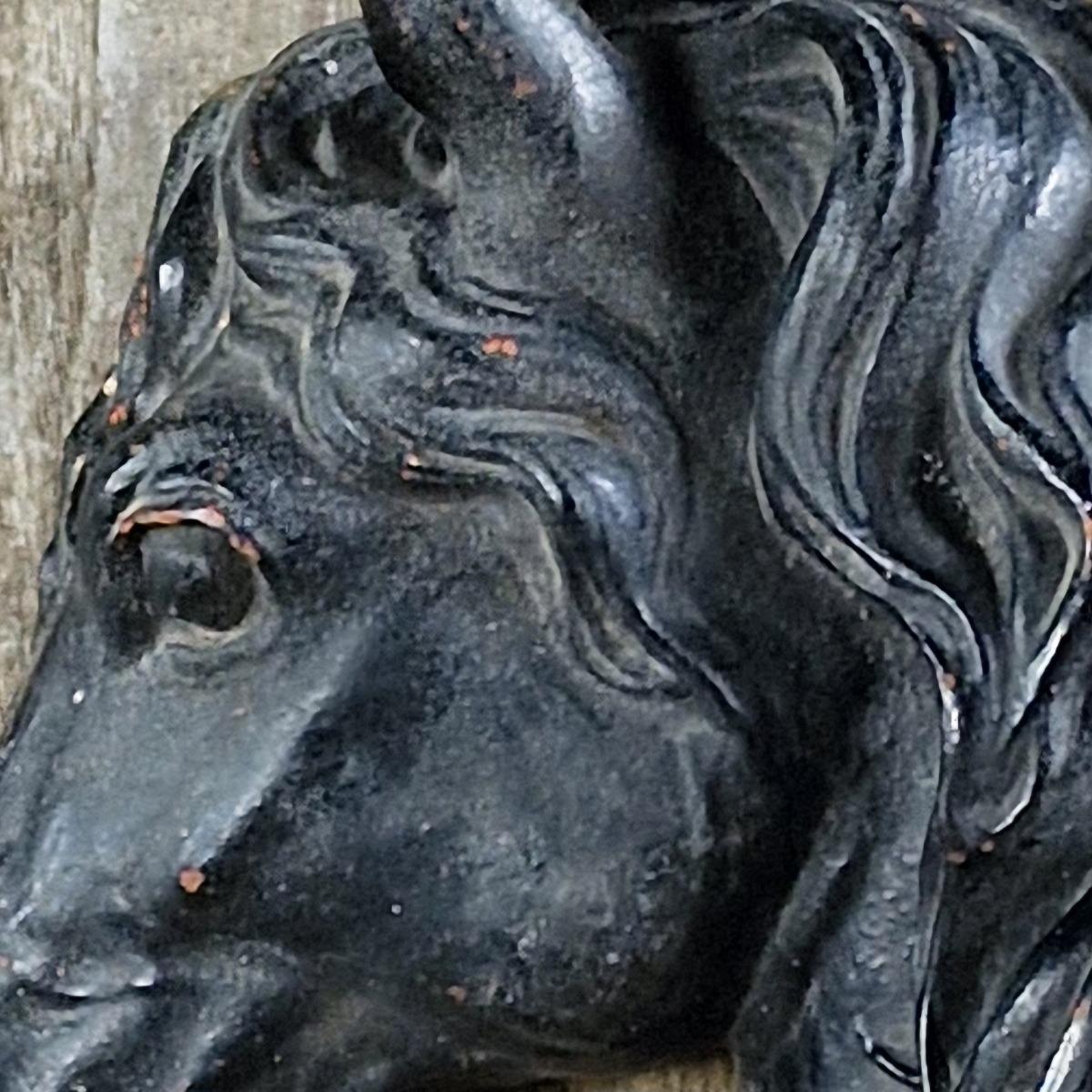 Original half cast iron horse head