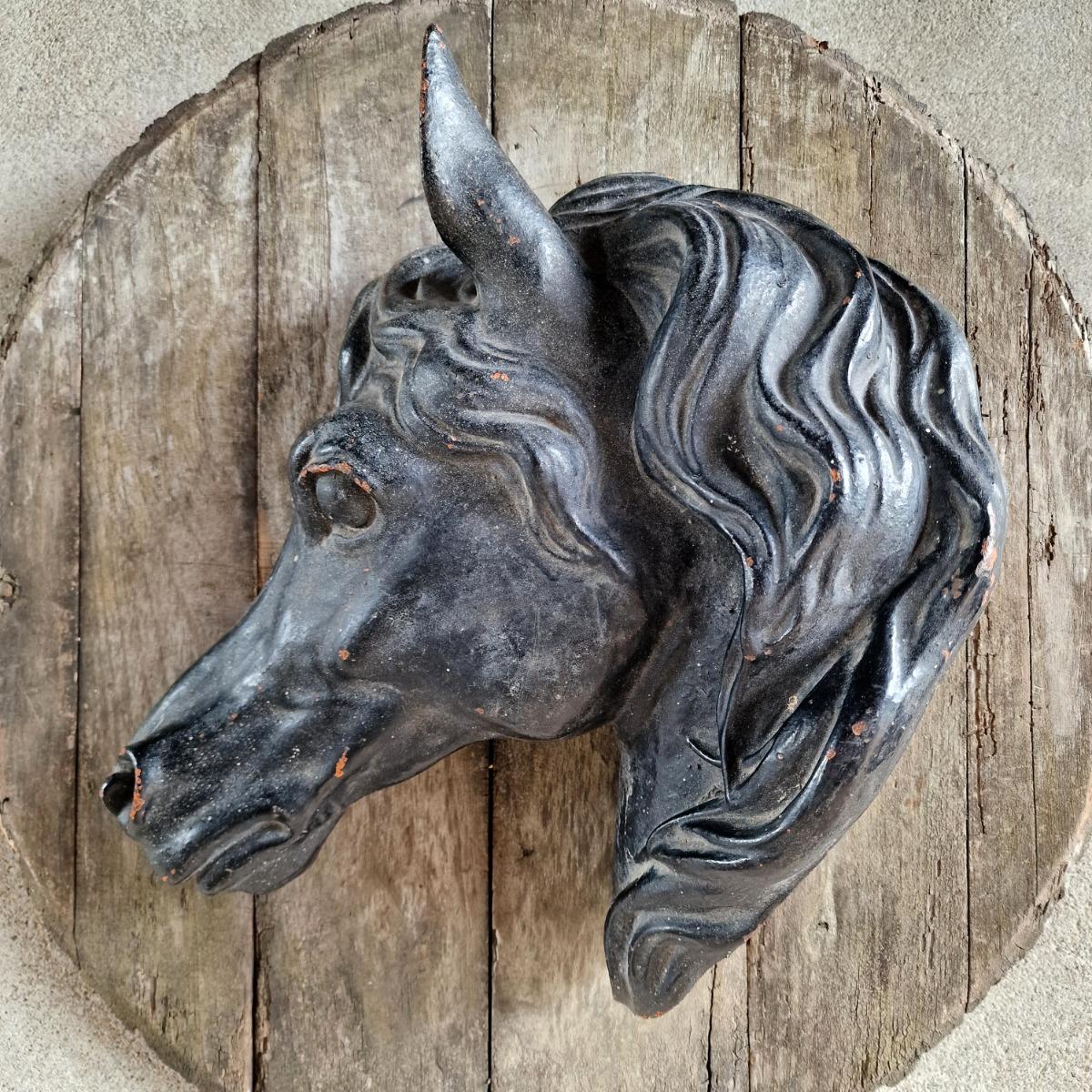 Original half cast iron horse head