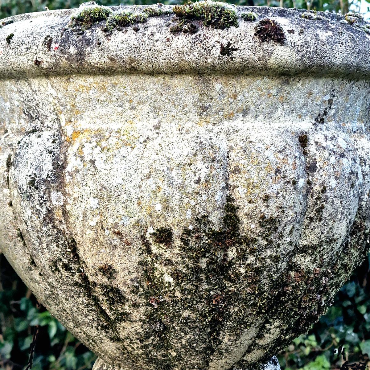 Pair of cast stone planters