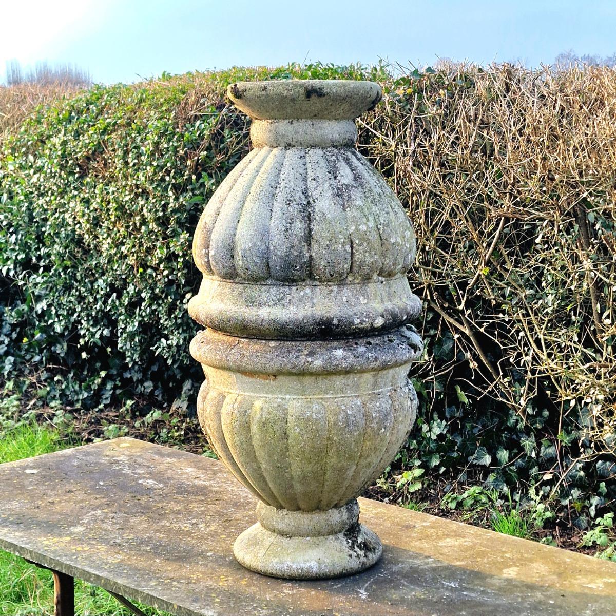 Pair of cast stone planters