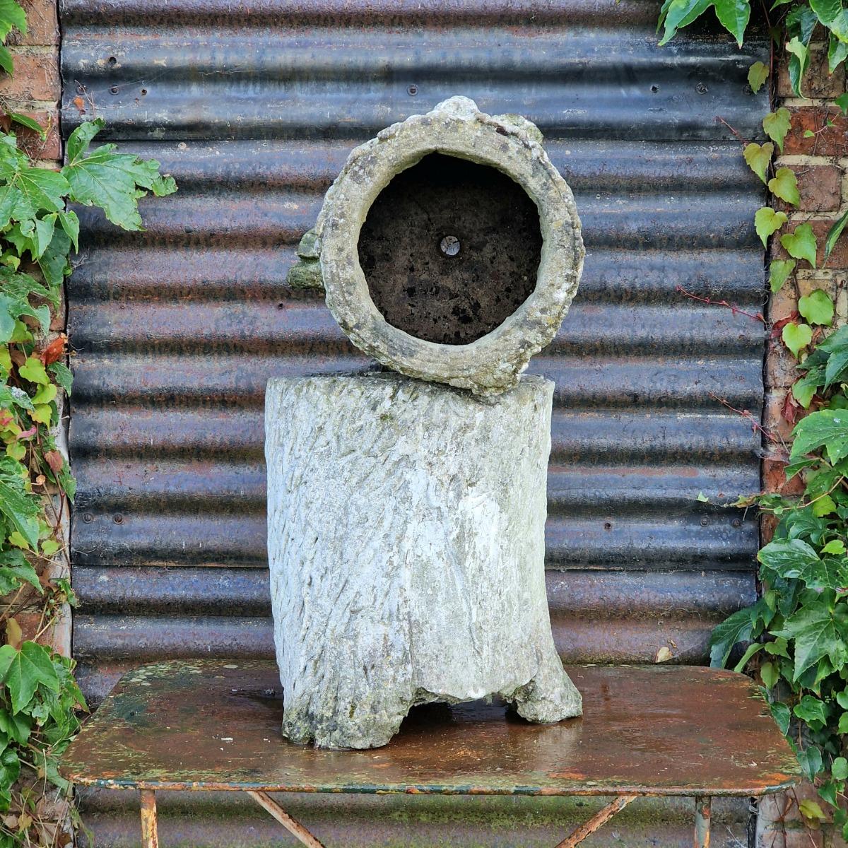 Pair of faux-bois planters