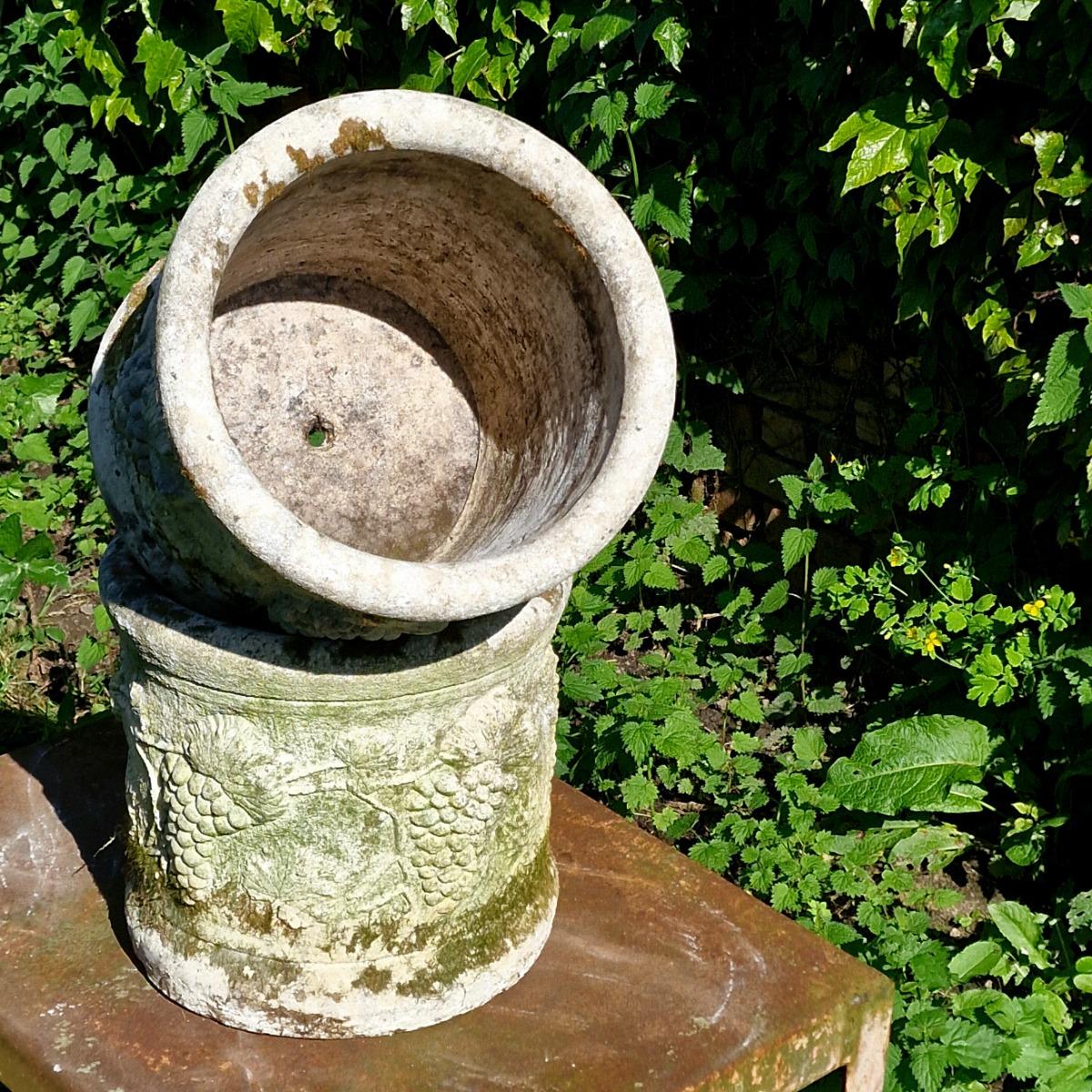 Pair of grapevine planters