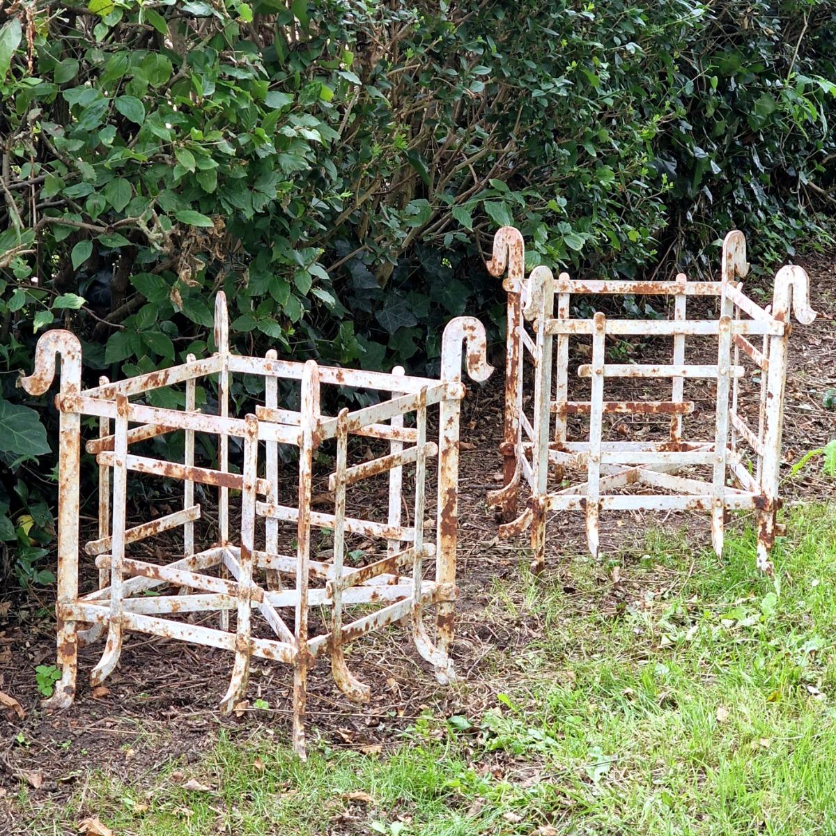 Pair of metal orangerie planters