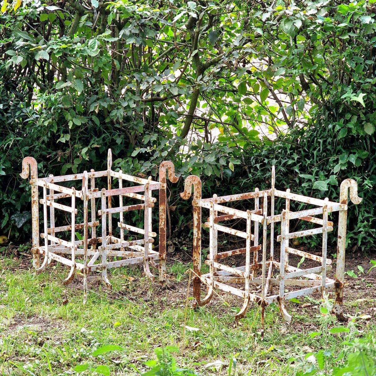 Pair of metal orangerie planters