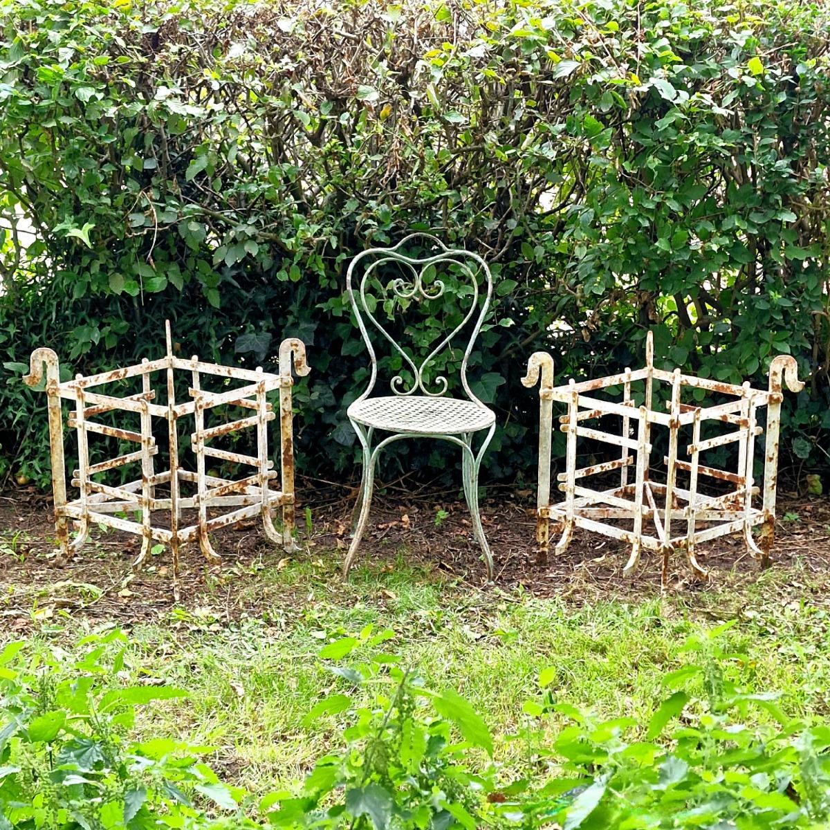 Pair of metal orangerie planters