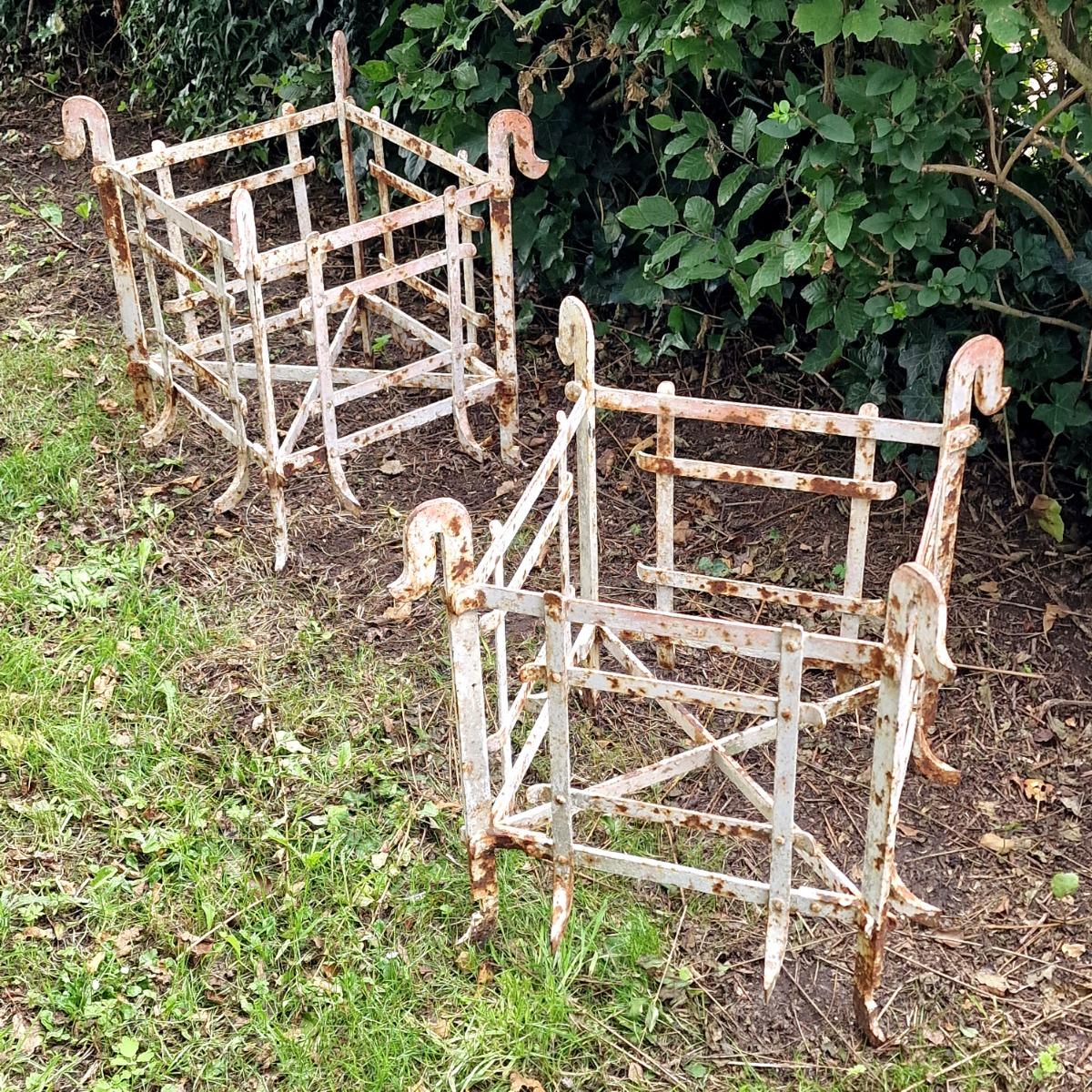 Pair of metal orangerie planters