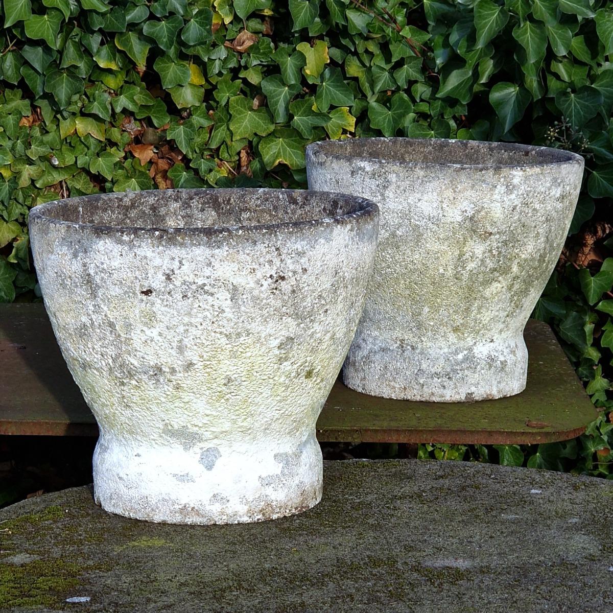 Pair of white planters