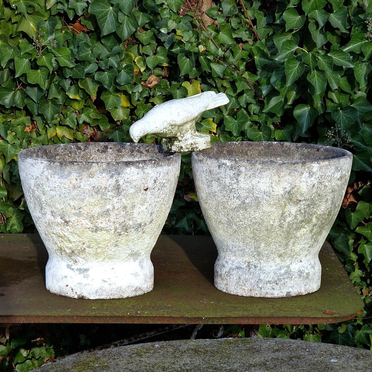 Pair of white planters