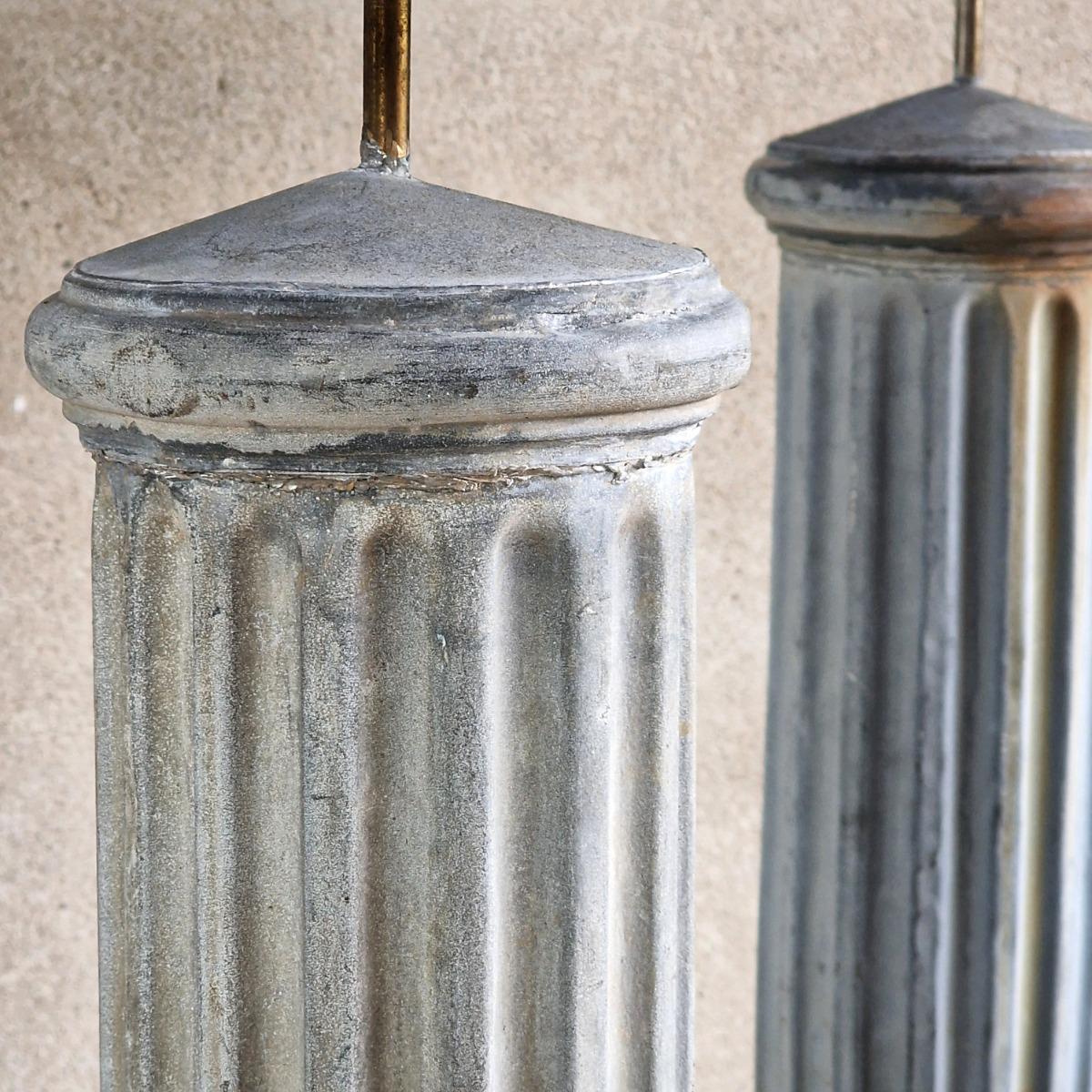 Pair of zinc floor lamps