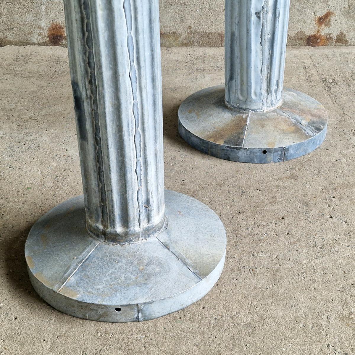 Pair of zinc floor lamps