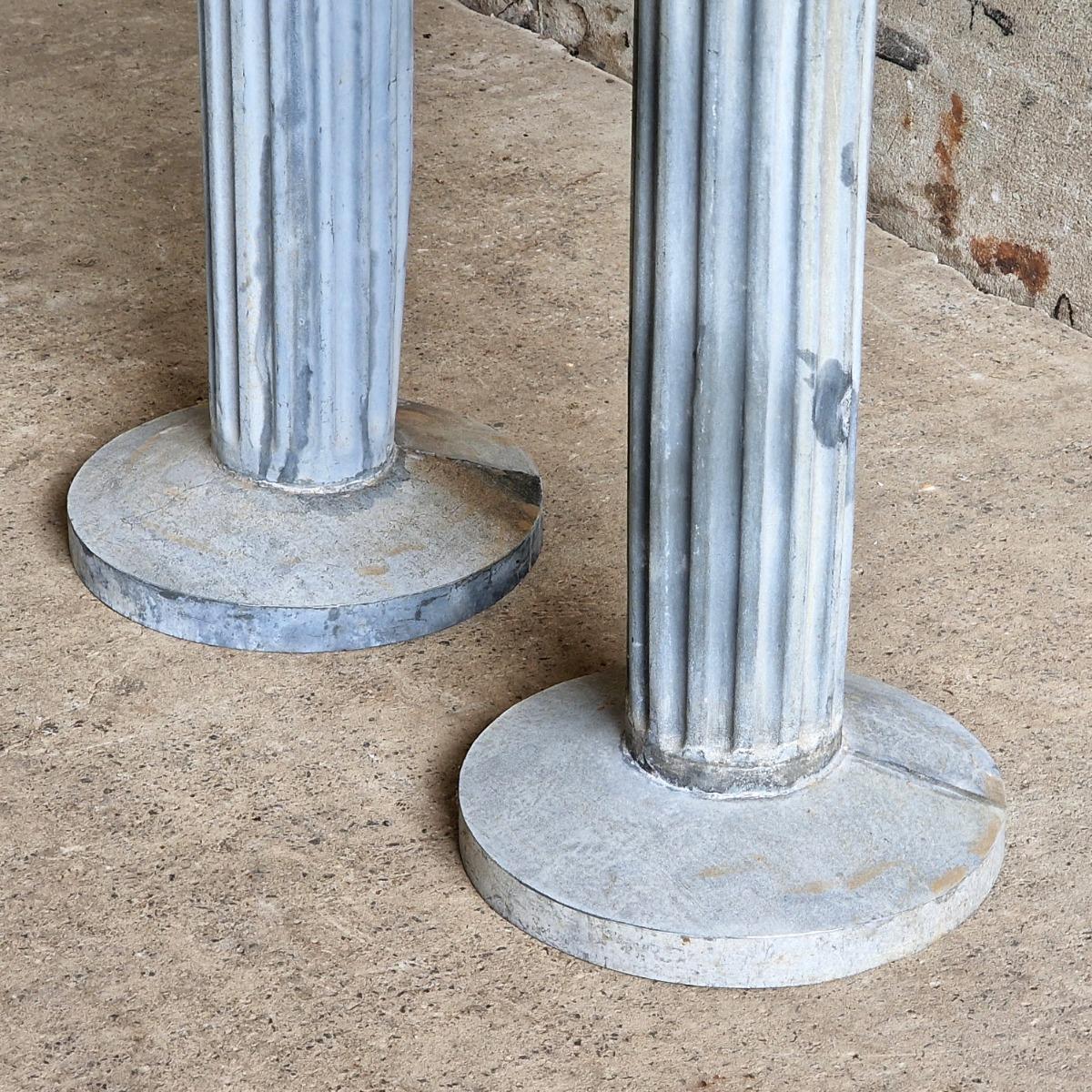 Pair of zinc floor lamps