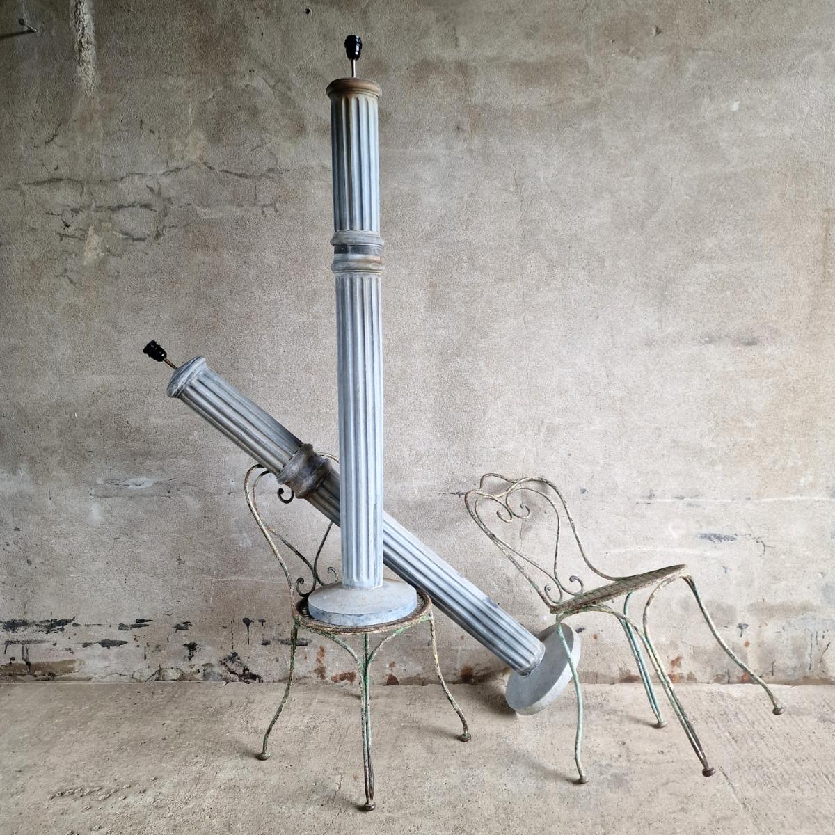 Pair of zinc floor lamps