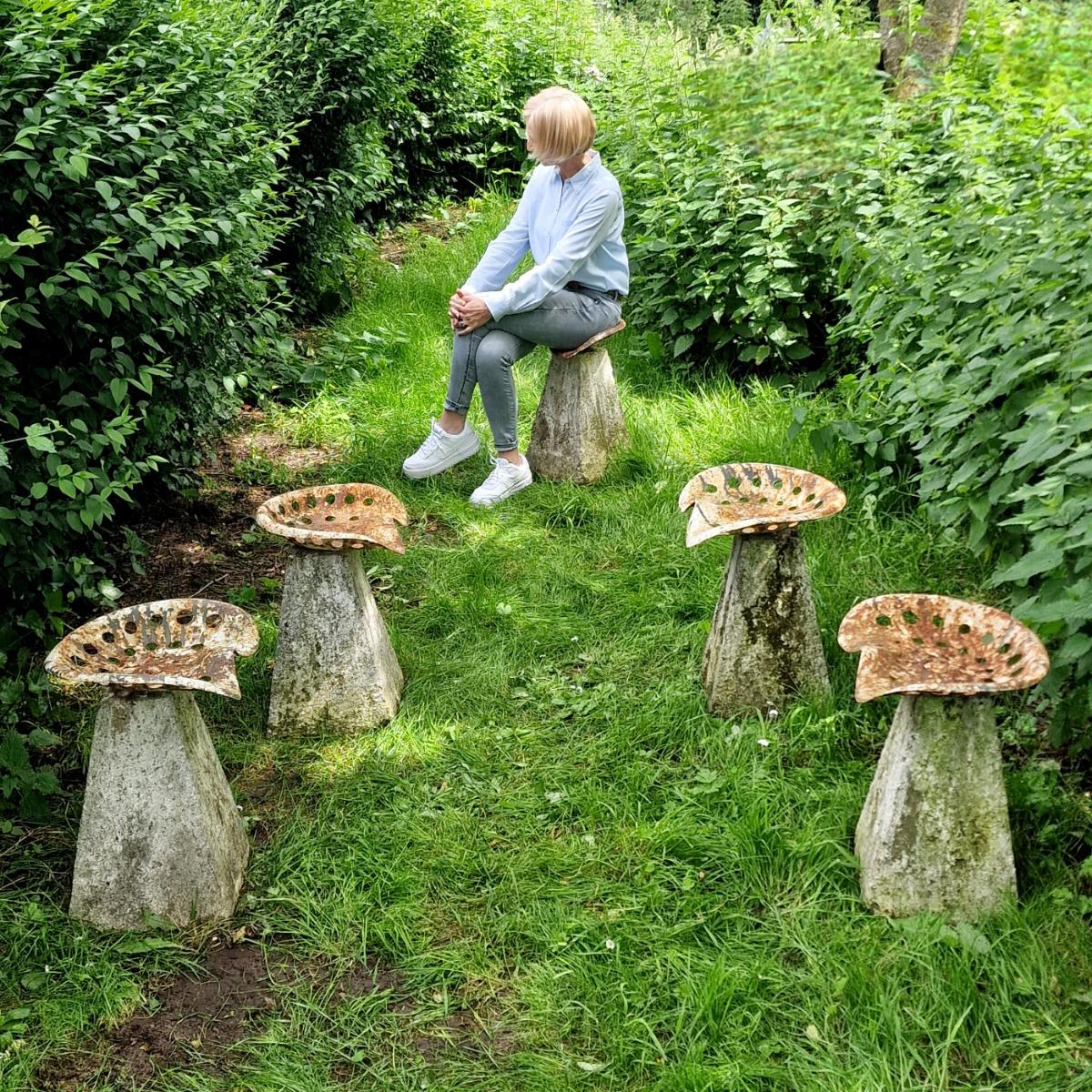 Set of 5 primitive stools