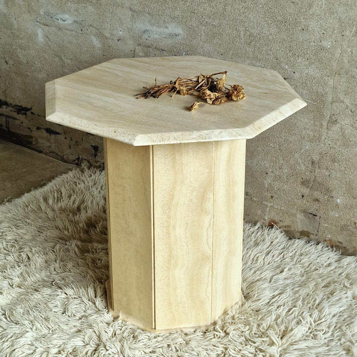 Travertin side table