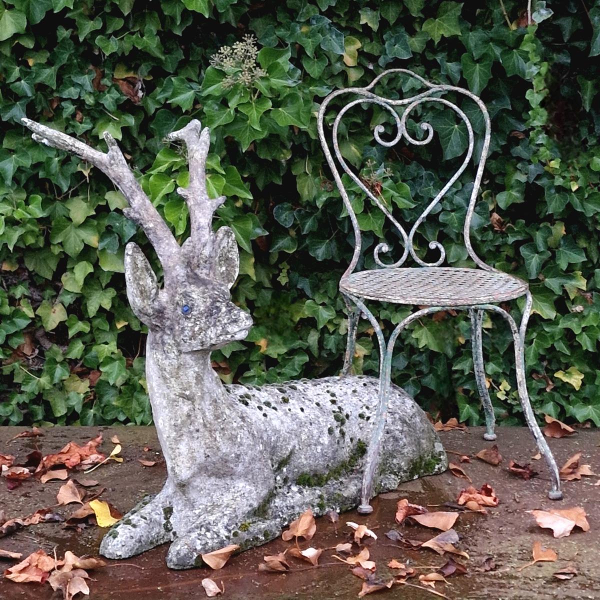 White cement deer