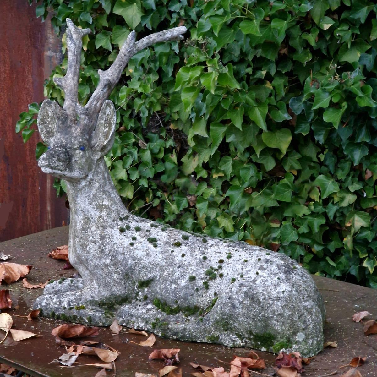 White cement deer