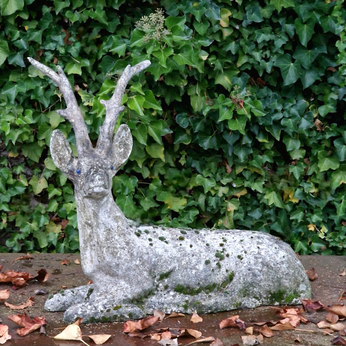 White cement deer