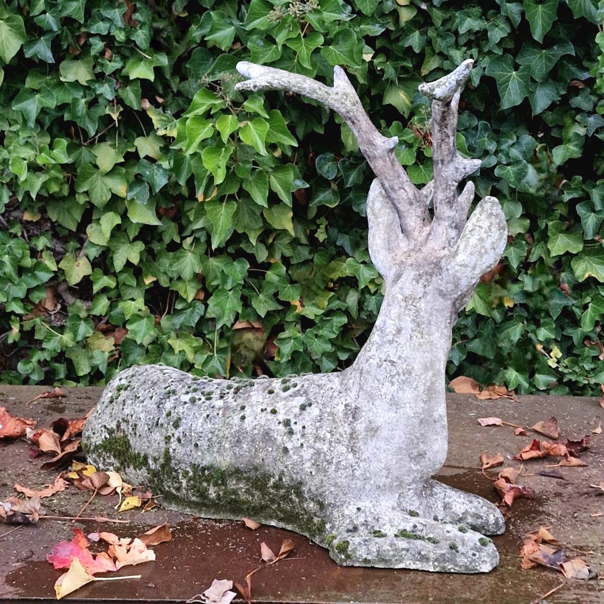 White cement deer